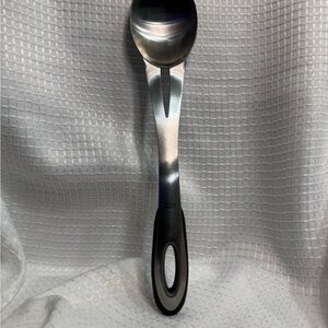 Stainless Steel Cooking Spoon with Black Handle